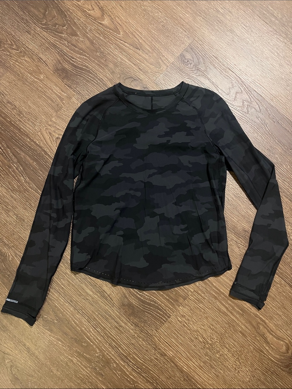 Women’s Black Camo Long-Sleeve Athletic Top